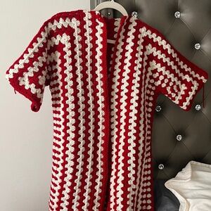 Men’s Oversized Hexagon Crochet Cardigan